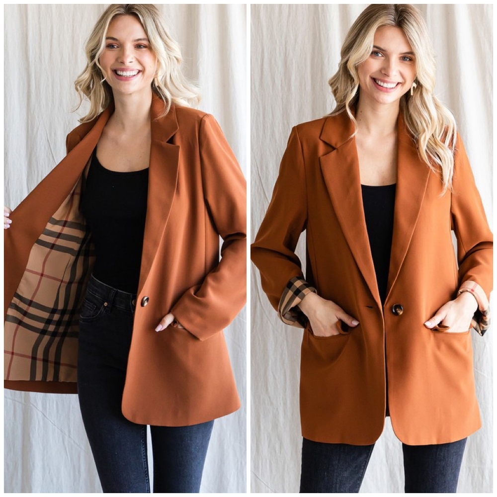 JODIFL Oversized Toffee Color Designer Inspired Blazer